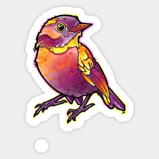 watercolor bird, cute and colorful Sticker